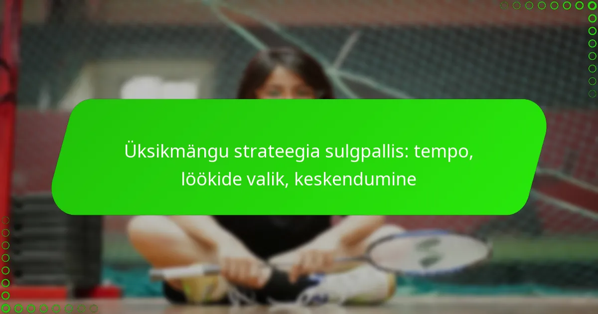 Üksikmängu strateegia sulgpallis: tempo, löökide valik, keskendumine