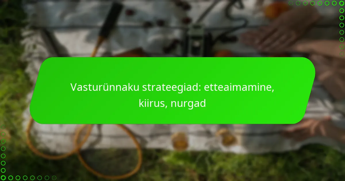 Vasturünnaku strateegiad: etteaimamine, kiirus, nurgad