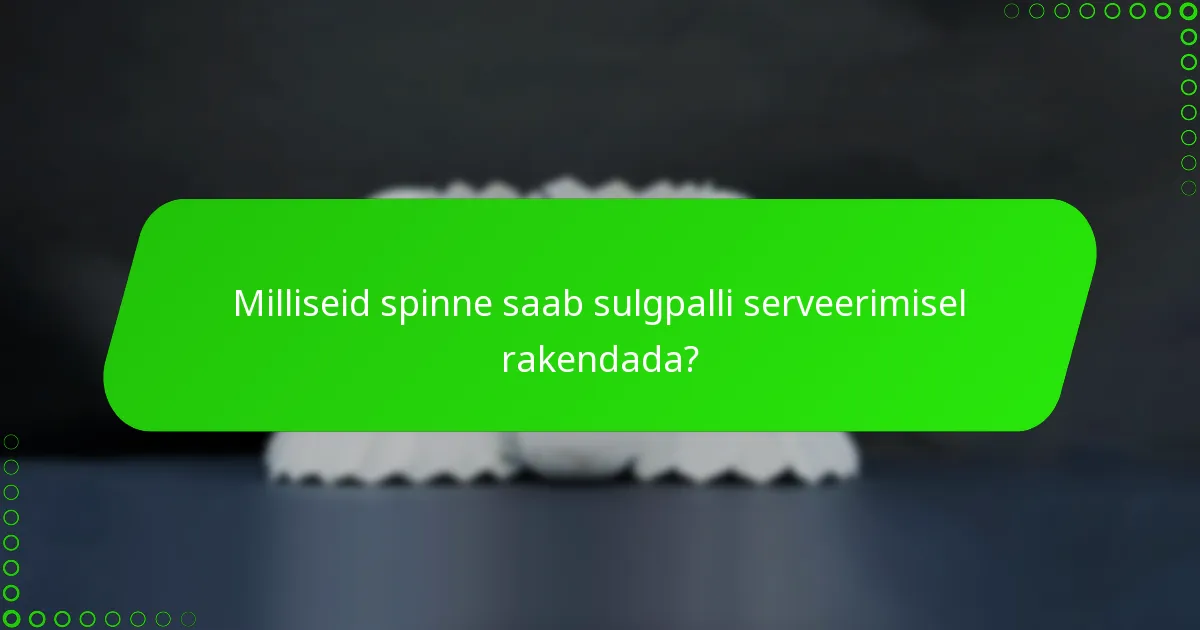 Milliseid spinne saab sulgpalli serveerimisel rakendada?